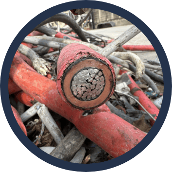 Aluminium cable before recovery